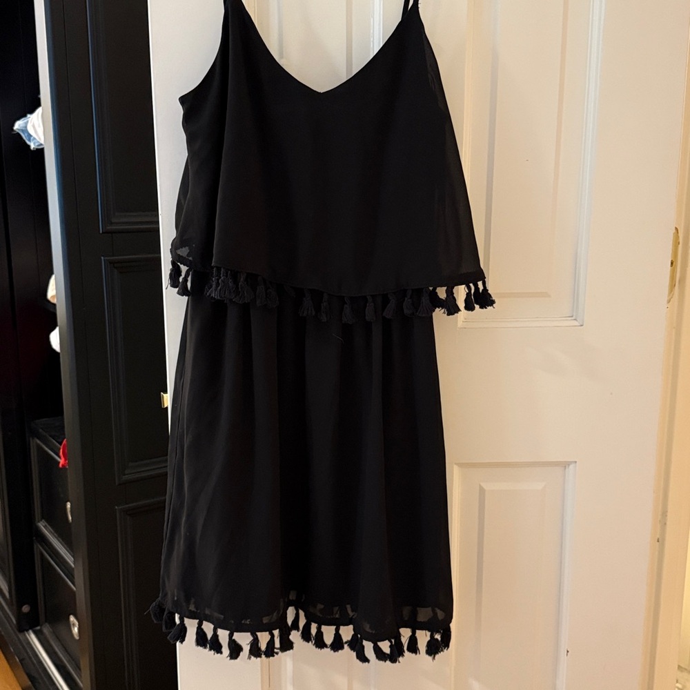 Little black Black Dress with Tassel Accents